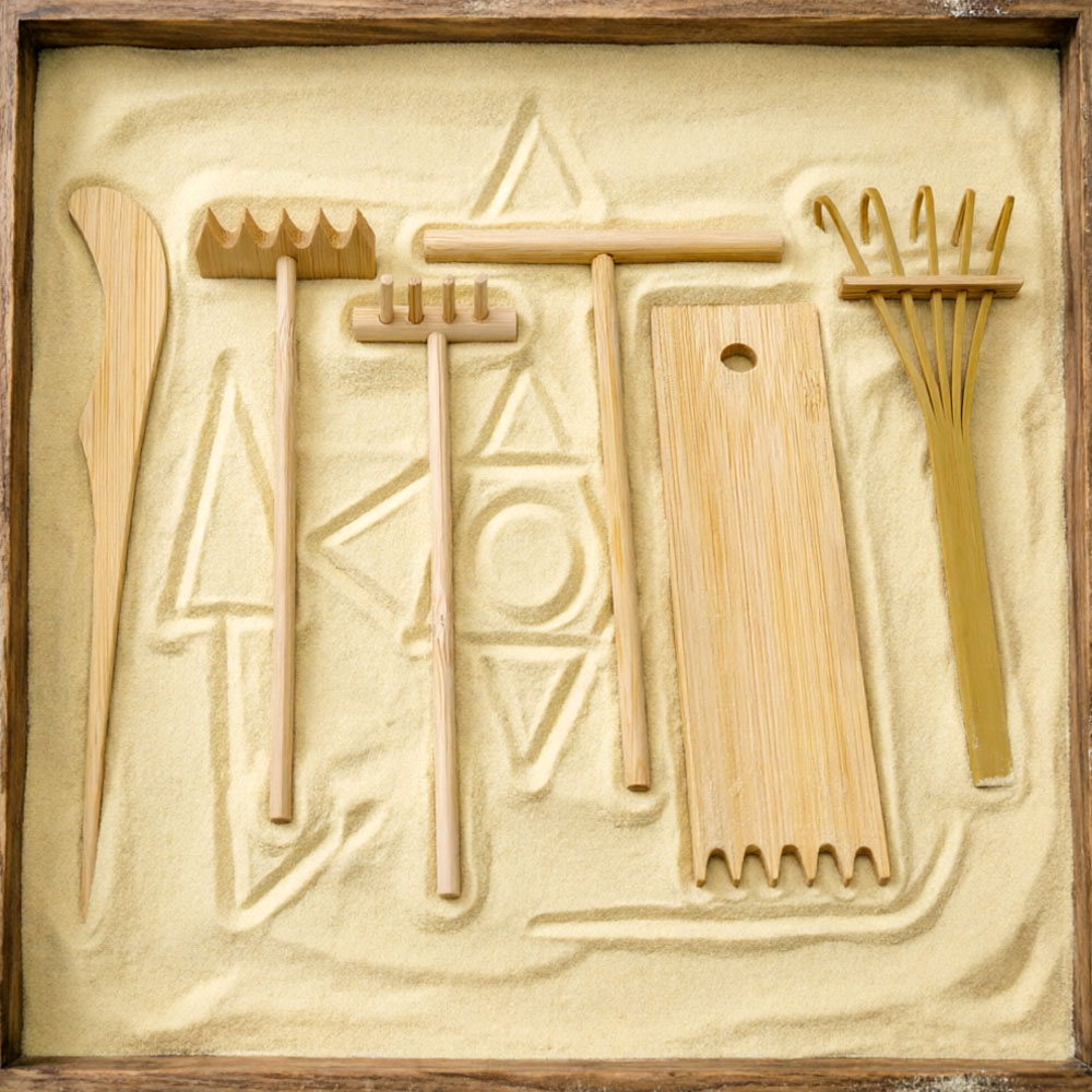 Gardening Tools Drawing - Kit de 6 Rastrillos de Bambú
