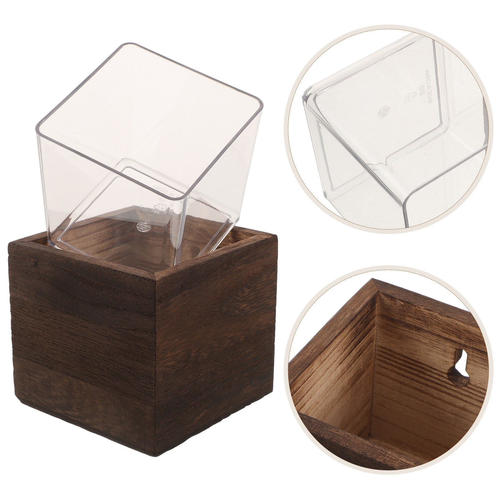 Vertical Wall Planter - Jarrón de pared de madera para